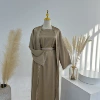 Khaki cardigan+inside+two crystal chains