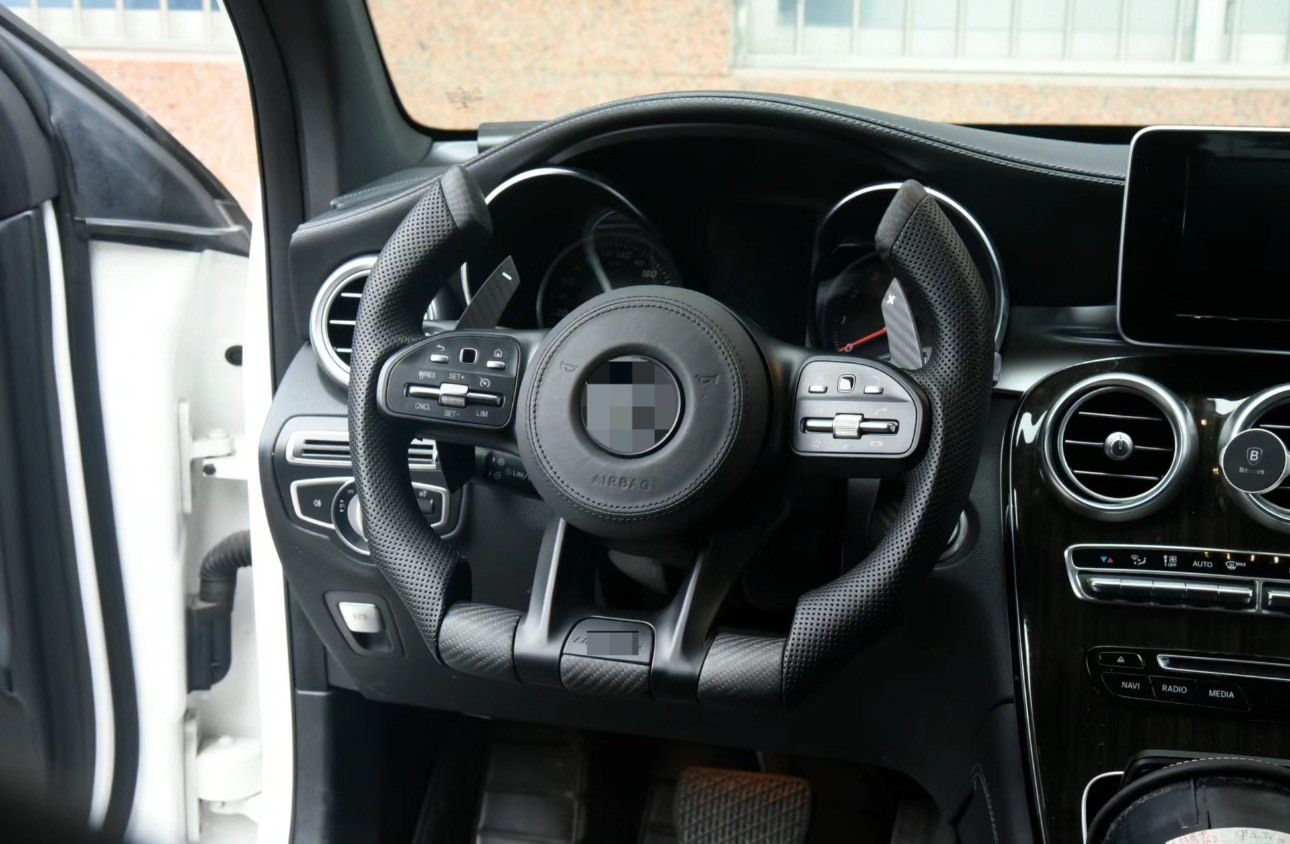 Suitable for Mercedes-Benz A/C/E/S/G/CLS/AMG carbon fiber half-wheel steering wheel, for old models and new models
