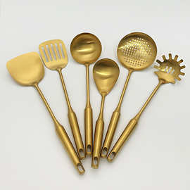 跨境201不锈钢锅铲家用厨具耐高温汤勺漏勺铲子粉耙套装厨房用品