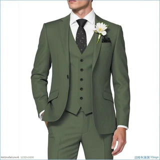 跨境外贸定制一粒扣礼服数码印花西服套装定制西服三件套男士套装