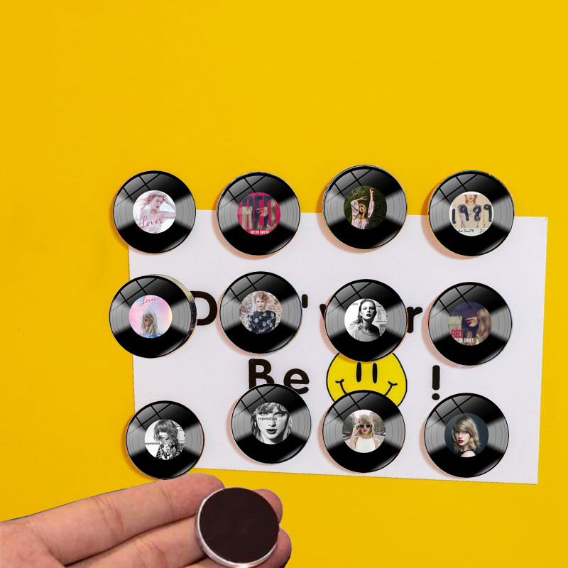 테일러 스위프트 크리스탈 유리 냉장고 30MM 홈 장식 마그네틱 화이트 보드 스티커