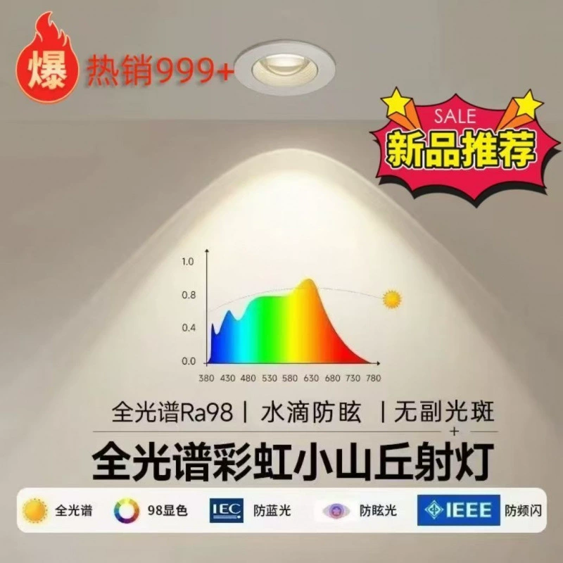 Светильник LED-даунлайт «Радужная холмистая горка» для дома, гостиной, встраиваемый в стену без основного света.