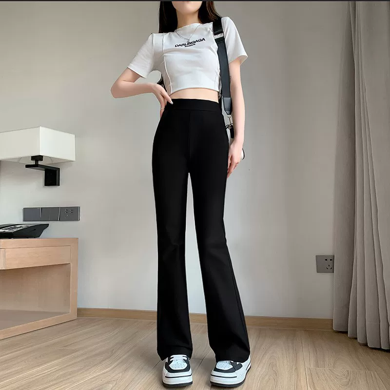 Summer trousers, plus size, high waist