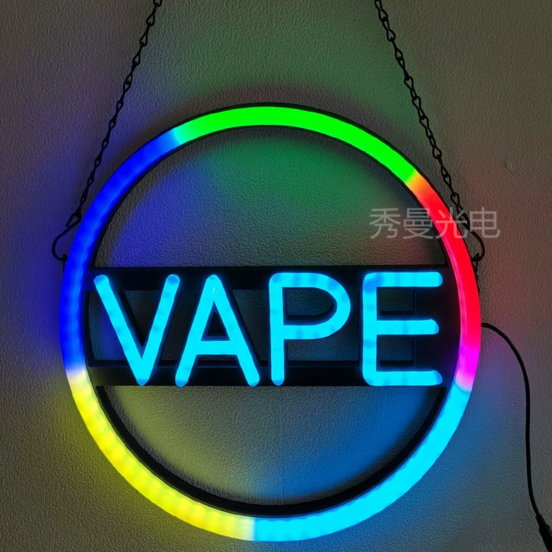 VAPE SIGN VAPE полноцветная неоновая лампа рекламный щит Vape красочная световая карта с дистанционным управлением и несколькими режимами мерцания