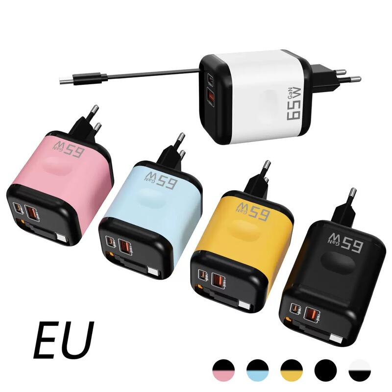 Cross-Border Multi-Port 65W Fast Charging Adapter Dual Original Typec Mobile Phone, Tablet, and Laptop Charger Cross-Border Multi-Port 65W Fast Charging Adapter Dual Original Typec Mobile Phone, Tablet, and Laptop Charger