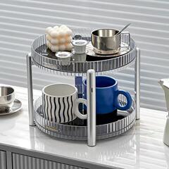 源頭工廠|360&deg;可旋轉雙層收納置物架杯架桌面客廳桌面收納整理架