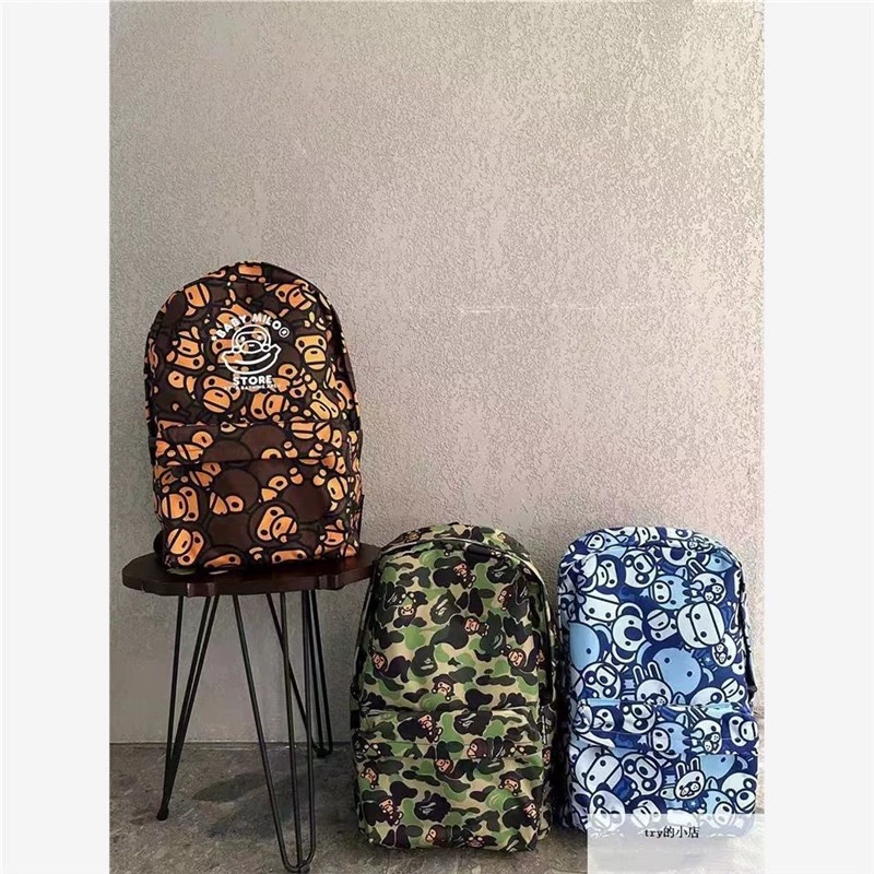 Рюкзак BAPE BABY MILO классическая печать обезьяны, повседневный легкий карман, стандартного размера