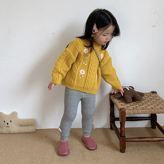 Children's leggings for fall/winter, girls' bow-knot pants, baby tights, baby thermal cropped pants, newborn socks