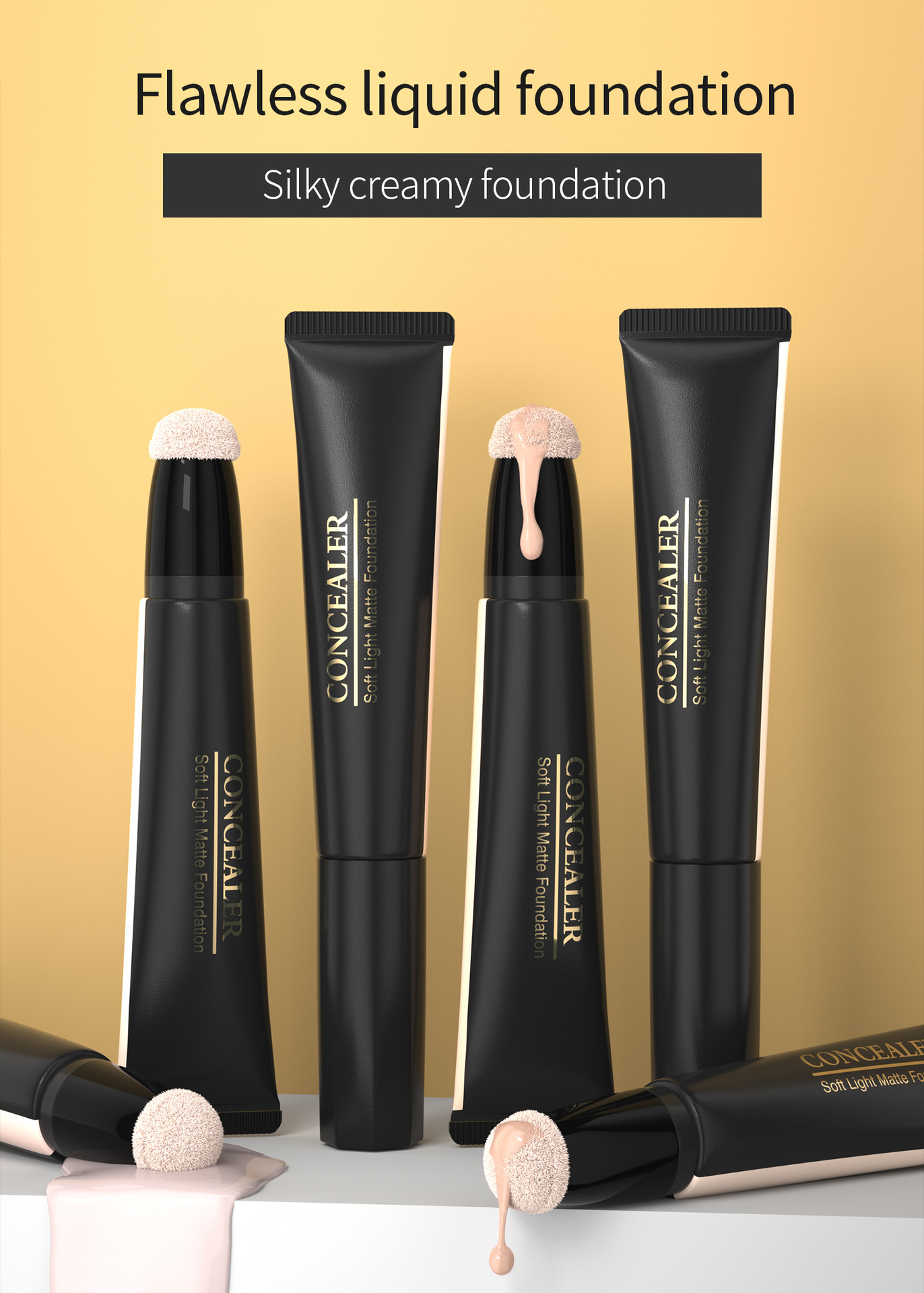 Hellokiss Concealer Foundation Moisturizes, adheres well and naturally brightens the wheat bronze color. Temperature-adjustable Foundation cross-border details Picture