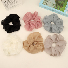 2023 New Large Plain Color Chiffon Gutta Percha Hair Tie for European and American Women, Simple Style, Cross-border Manufacturer