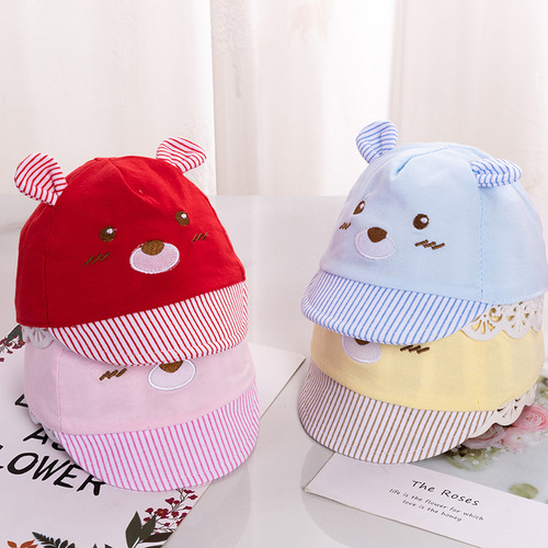 Manufacturer wholesale baby hats 0-3-6 months spring and summer baby caps baby sun visor newborn hats