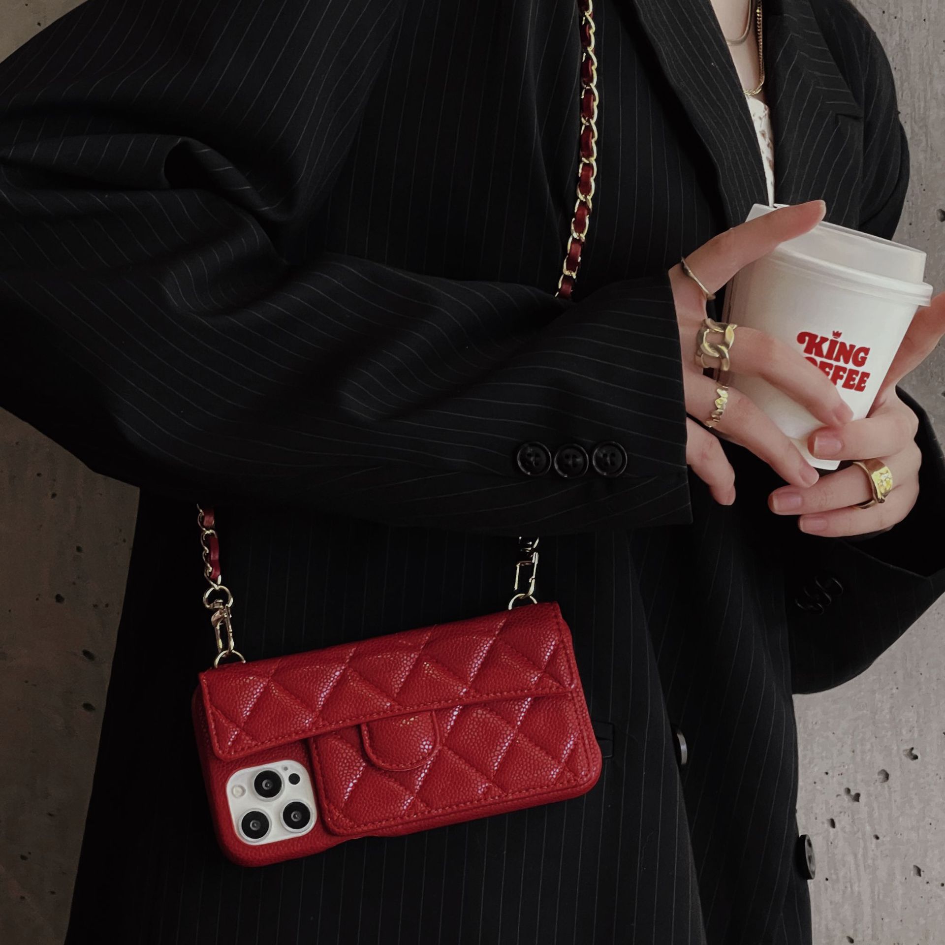 Lambskin Solid Color Business Basic Simple Style Phone Cases Phone Accessories display picture 11