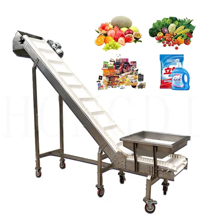 不锈钢提升机上料机高效提升物料运输效率食品皮带升降式