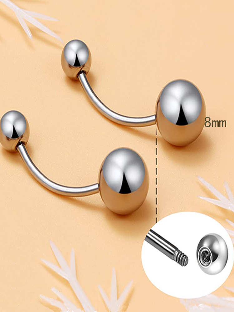 Pointed labret stud close-up product detail