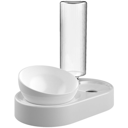 Pet bowl double bowl automatic drinking water dog bowl dog bowl dog water bowl cat food bowl tilt bowl pet supplies small