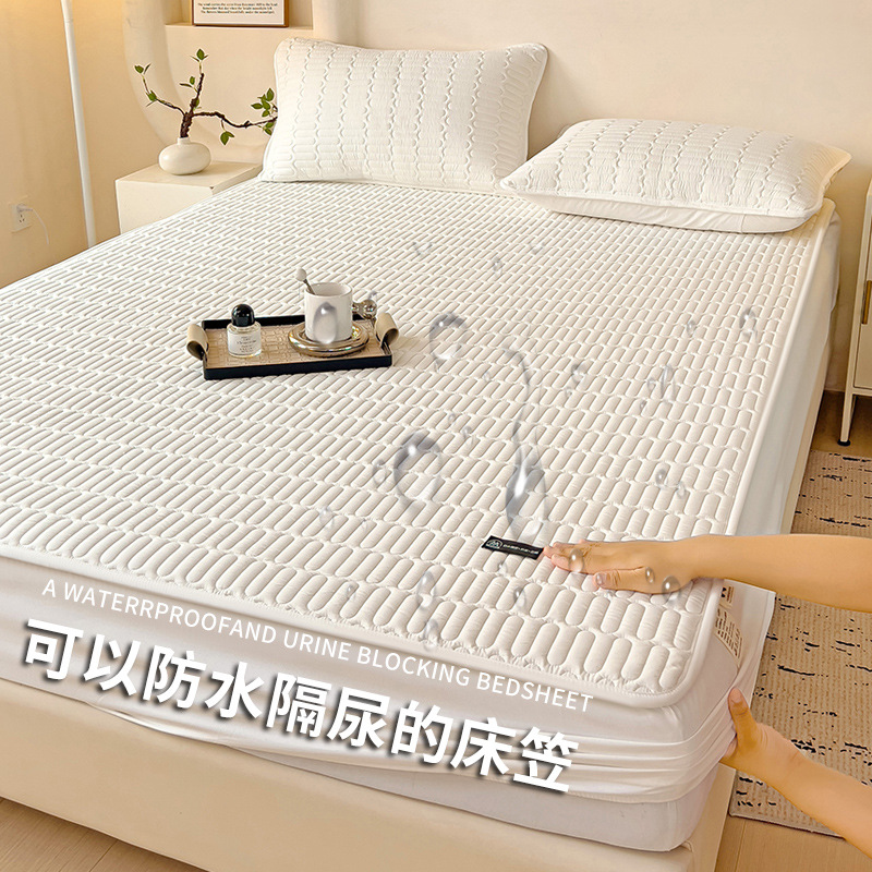 Cubierta de cama impermeable a prueba de orina acolchada acolchada de algodón de clase A personalizada funda protectora de colchón Simmons funda de cama antideslizante de algodón puro a prueba de polvo
