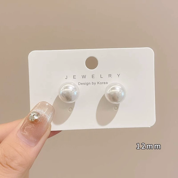Earrings from pearl, 12mm