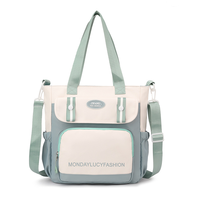 Bolso de estudiante de color de contraste ins japonés bolso de matrícula bolso de mensajero de lona estudiante de secundaria bolso de clase de gran capacidad femenino