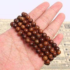 老料雷擊棗木佛珠手串8mm108顆老料深色小孔手工打磨保真直播貨源