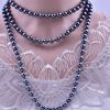 Fashionable glossy necklace from pearl, long sweater, clothing, accessory, European style, simple and elegant design, wholesale