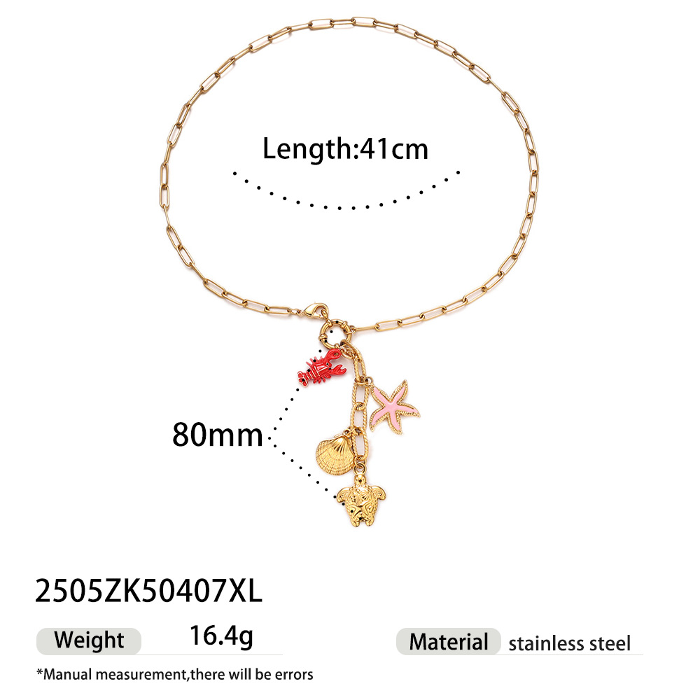 Tena collar de acero inoxidable europeo y americano dulce y fresco estilo chica caliente todo fósforo diseño de nicho colgante de cerámica colgante joyería transfronteriza