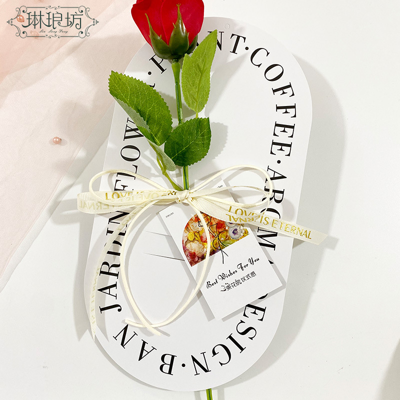 [Precio especial] tarjeta de flores general paquete de flores tarjeta de regalo florista pequeña tarjeta de elevación rectangular