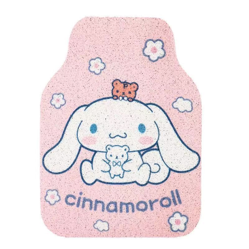 Cartoon Car Anti-Slip Dust Removal Floor Mats Cute Bunny Wire Ring Anti-Dirty Floor Mats Single Piece Four-Season Universal Car Floor Mats
