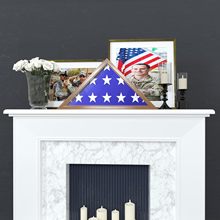 跨境新款国旗木质收纳盒客厅简易装饰挂架三角形国旗展示盒