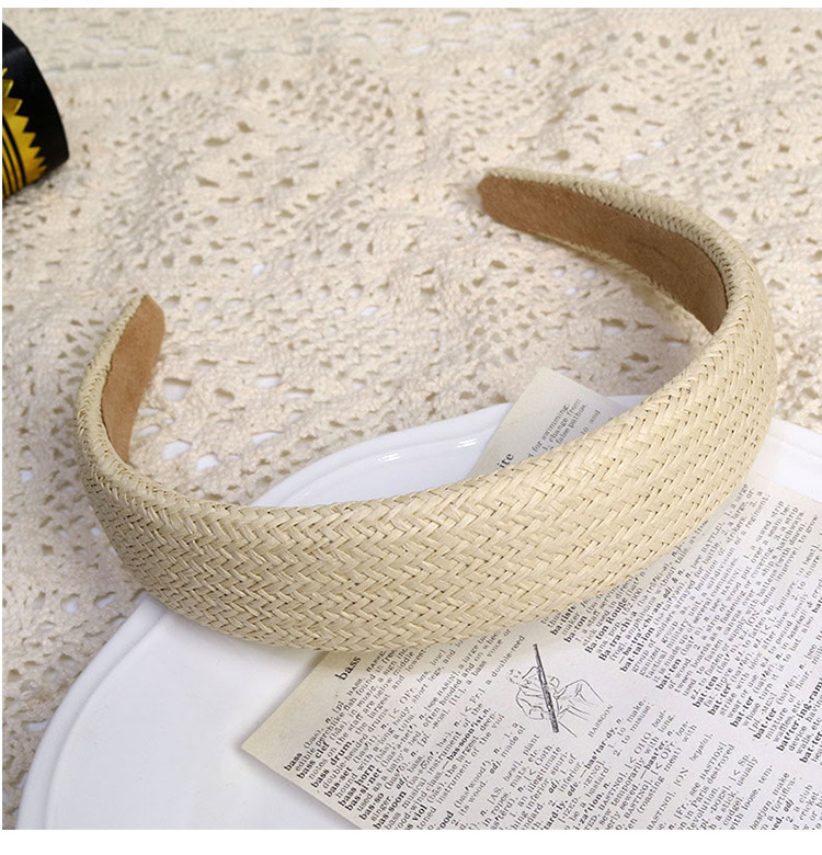 Solid Color Pattern Women's Retro Simple Style Solid Color Cotton And Linen Hair Band