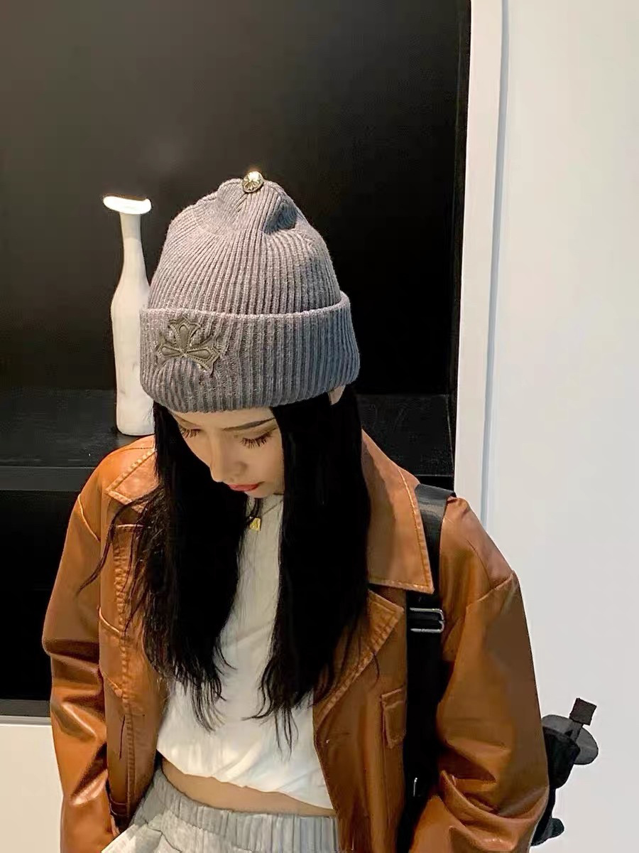 Wool Cap Hats Type Unisex Simple Style Solid Color Eaveless Wool Cap