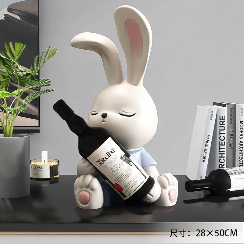 [강화업그레이드 버전] 와인랙 토끼 장식품 - 블루 [수납장식품]
