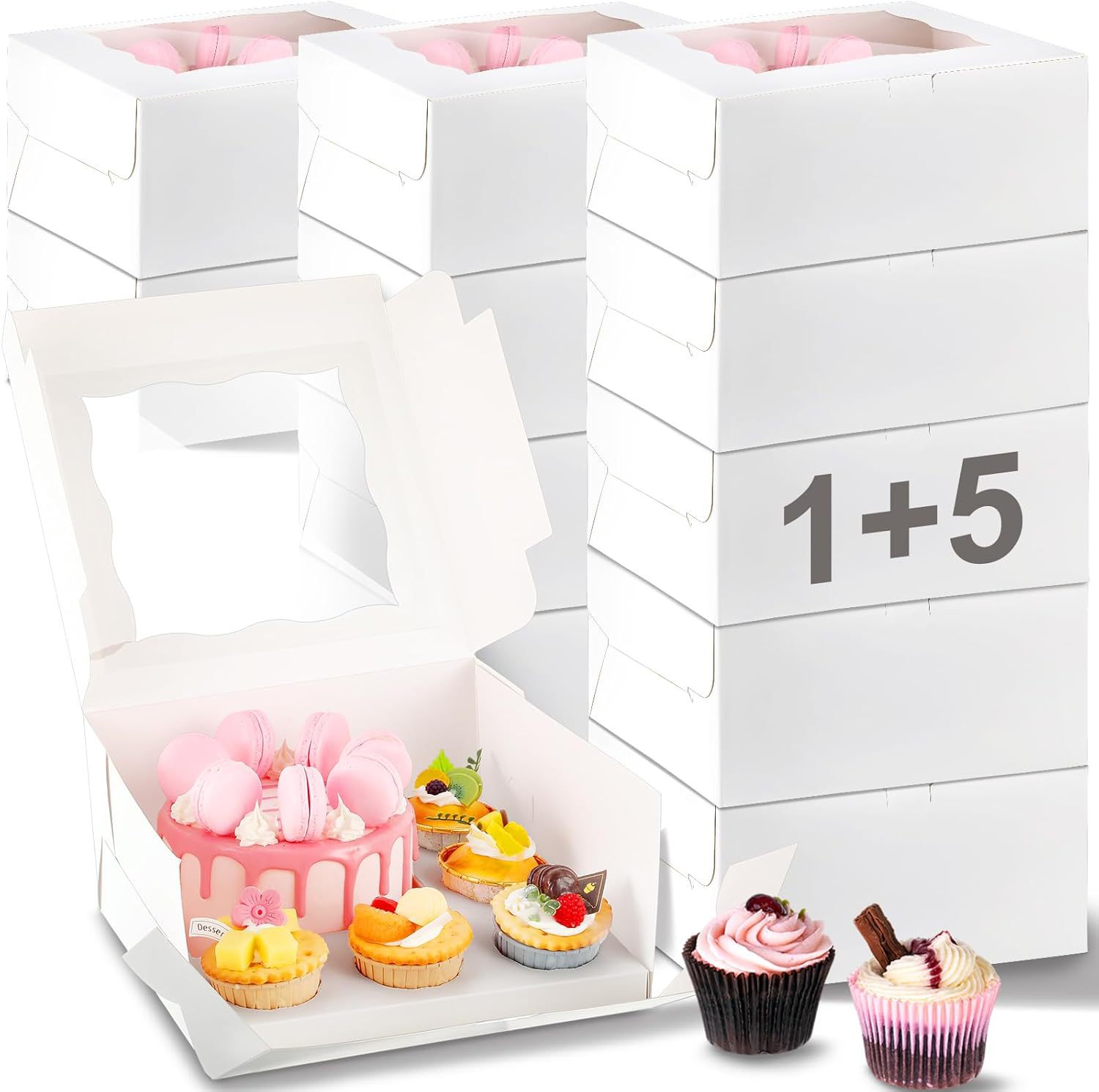 Liangtang Internet celebridad 5 piezas ventana papel taza pastel caja de embalaje nieve Mei Niang hornear caja de embalaje huevo taza caja muffin taza