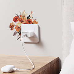 New fun-kg58 watercolor poppy flower switch sticker living room entrance home beautification wall sticker wholesale 