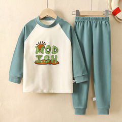Children's Autumn Clothes and Autumn Pants Sets Pure Cotton Autumn and Winter Underwear Sets for Middle and Large Children, Home Clothes, Teenage Boys' Sets