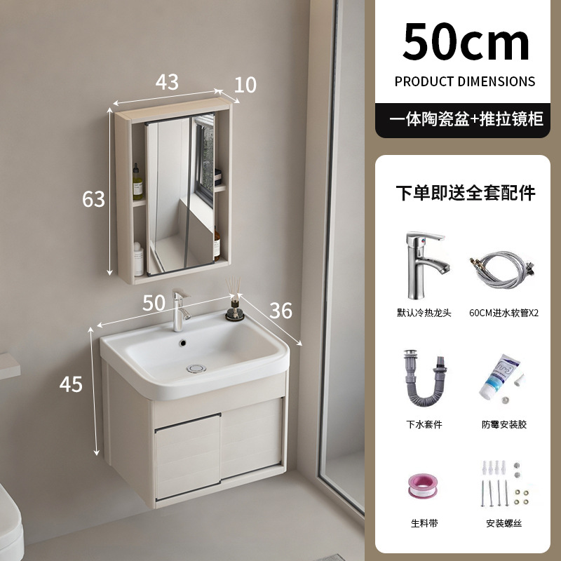 Mueble de baño de puerta corredera fregadero oculto combinación de gabinete de lavabo de pared lavabo de baño feng shui espejo gabinete