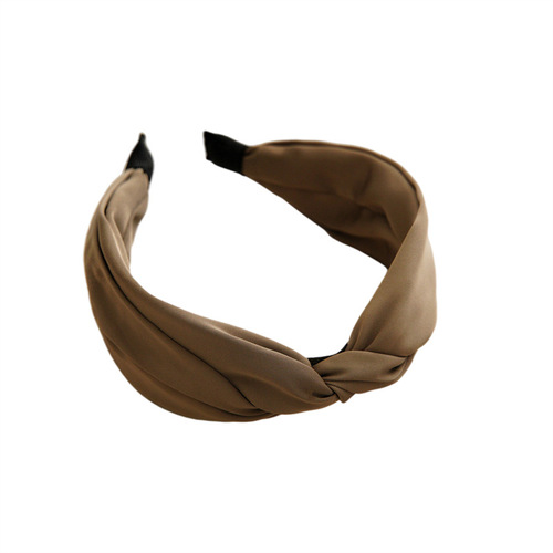 French elegant Internet celebrity wide-brimmed headband summer solid color retro headband for washing face and going out versatile hair accessories for women