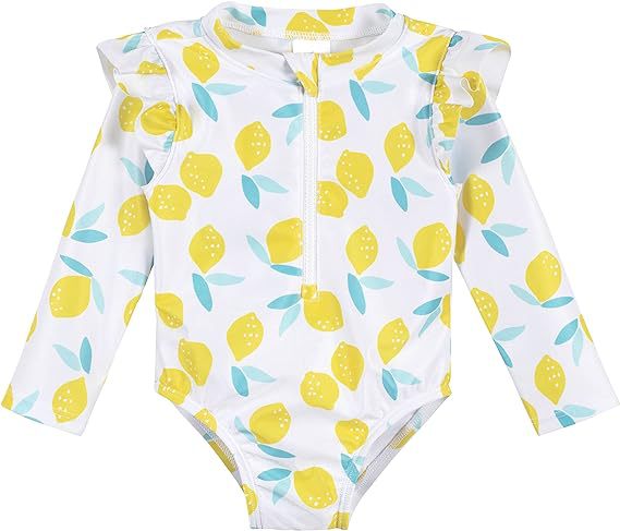 Traje de baño para niños, manga larga para mujer, estampado de frutas, bebé de una pieza, niño pequeño, mediano, niña, Amazon, venta al por mayor de estilo explosivo transfronterizo