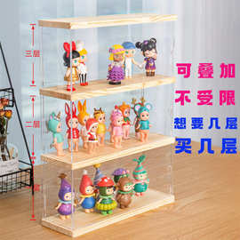 盲盒收纳展示架亚克力泡泡玛特收纳盒多层乐高透明手办储物盒
