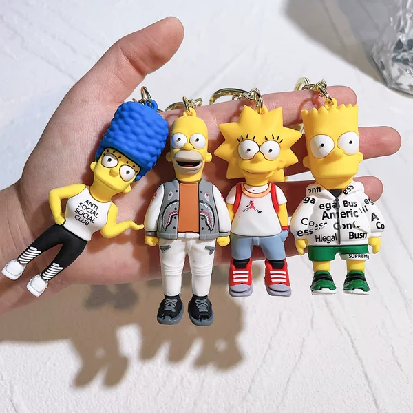12 Simpson Cartoon Silicone Key Chain Dolls, Cute Pendants, Doll Bags, Key Chains, Trinkets