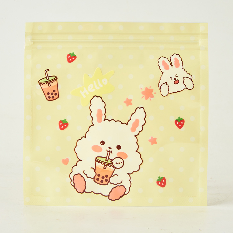 Corea del Sur ins lindo dibujos animados ziplock bolsa joyería snack caramelo oso galleta bolsa de embalaje bolsa de almacenamiento personalizable