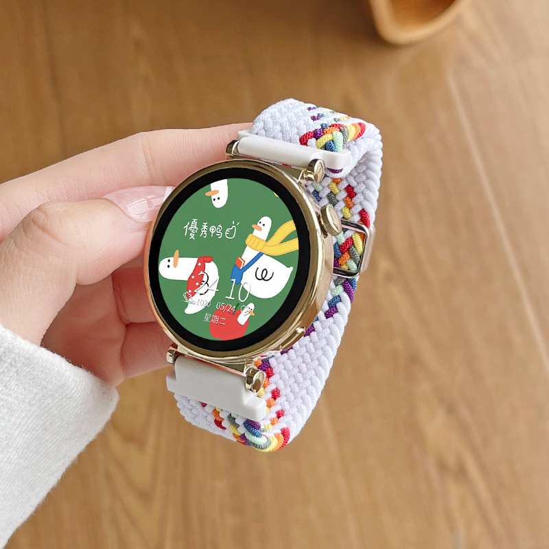 땋은 루프 자기 흡입 - 흰색 무지개