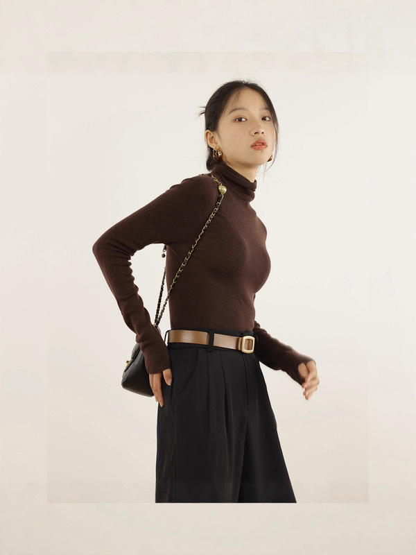 18针无缝一体打底衫扬子纱薄款女装可机洗百搭上衣女精纺羊毛|undefined