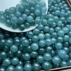 6mm青い水ミャンマー翡翠散珠氷種古い青い水玉a商品手串ネックレスdiyアクセサリーブレスレットネックレス
