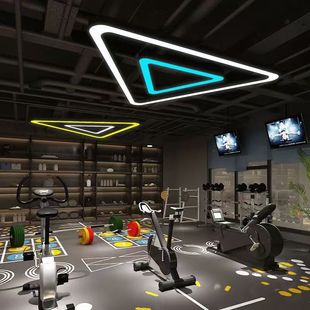Triangular Chandelier Led Modeling Lamp Creates Personalized Office Gym Internet Cafe Industrial Style Heterosexual Modeling Lamp