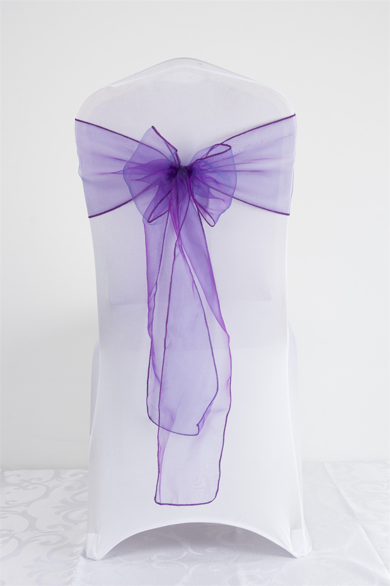 Süss Einfacher Stil Einfarbig Bogenknoten Polyester Bankett Täglich Stuhl Rücken Dekoration Streamer display picture 14