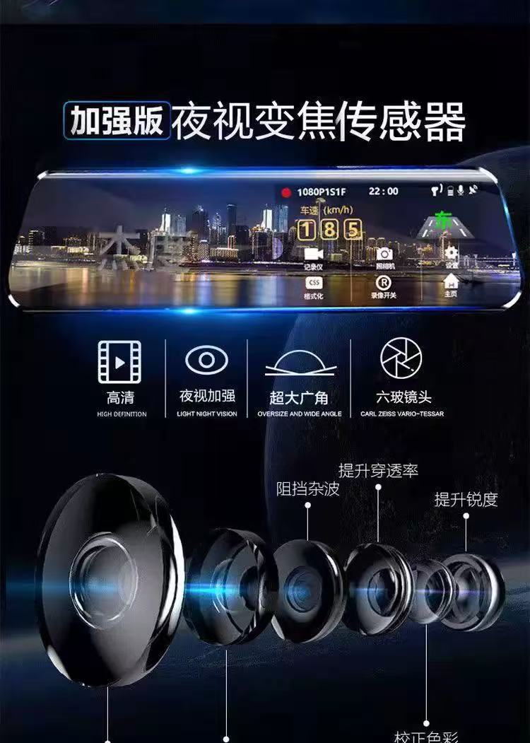E-Commerce Dropshipping 4.5inch Hd Driving Recorder 1080P Starlight Night Vision Dual-Lens Reversing Image