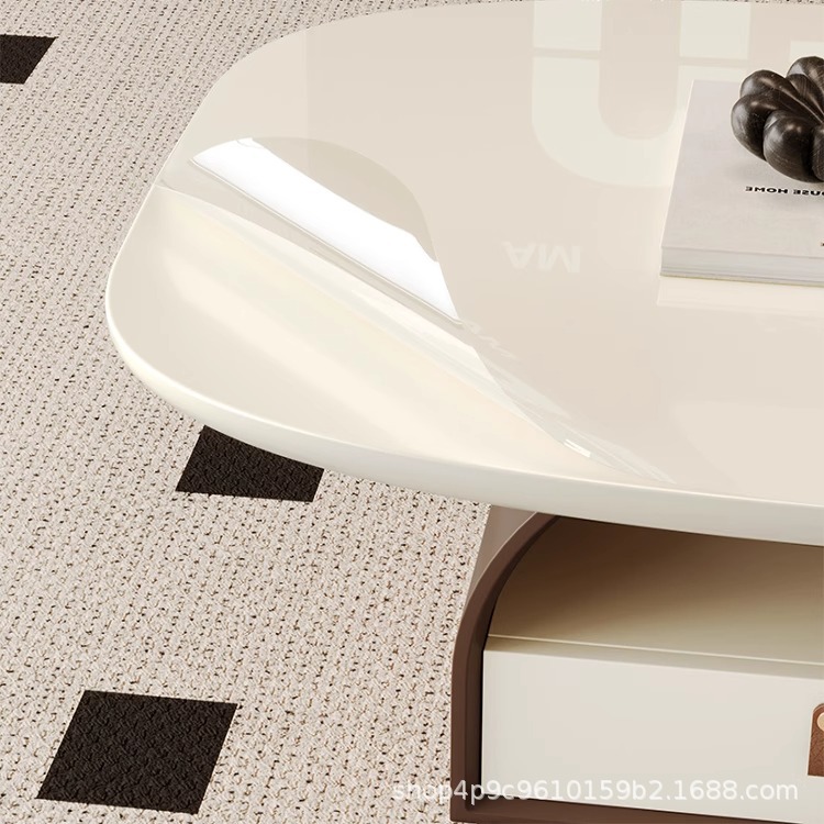 Italiano Medieval Silencioso Viento con lámpara mesa de té sala de estar minimalista pequeño tipo de lujo ligero de alto nivel de sensación de mesa de té creativa doméstica