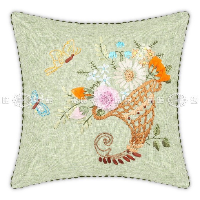 Jinhao bordado fábrica al por mayor hecho a mano bordado Cruz puntada DIY cinta bordado cojín almohada Guangzhou 04