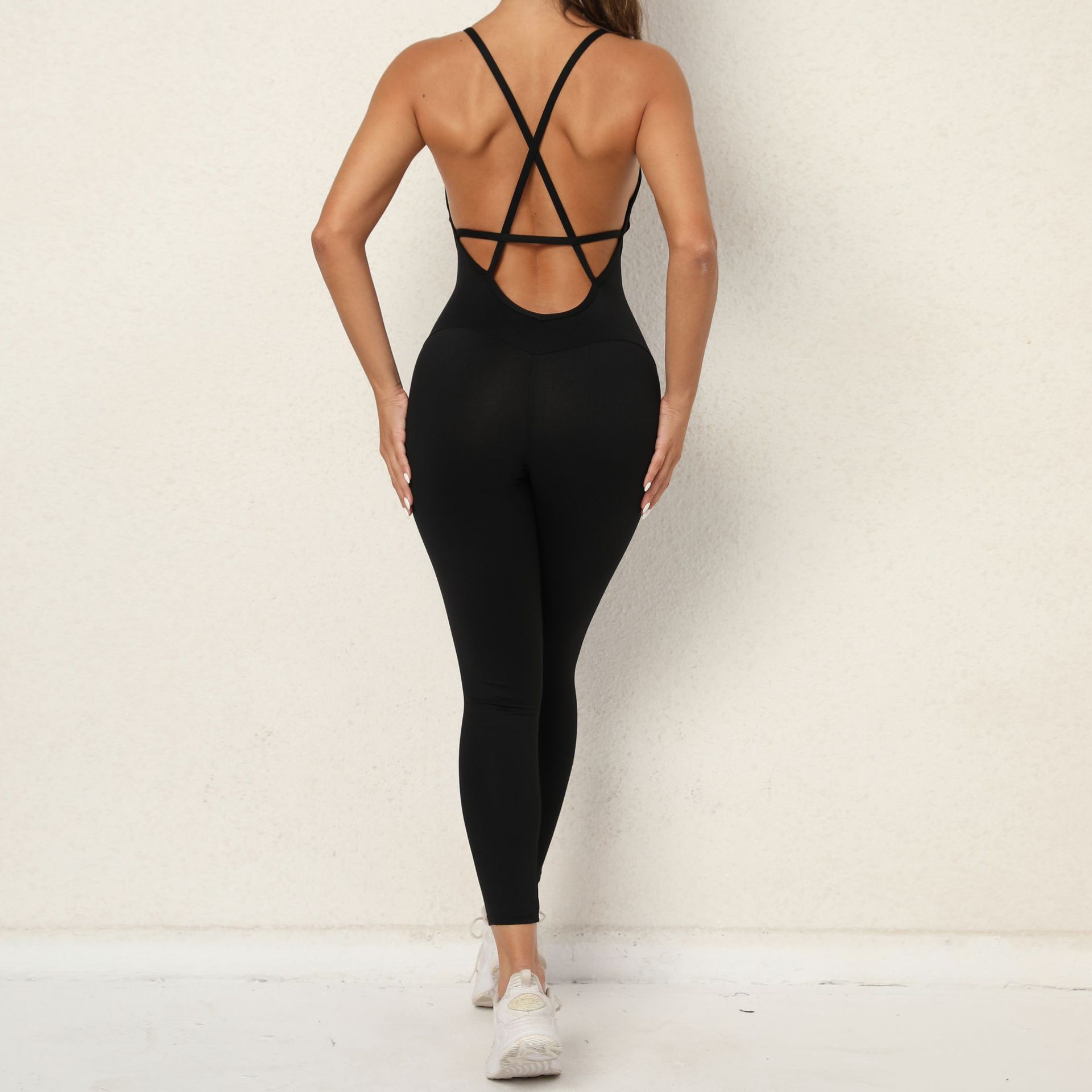 Gym Jumpsuit with Open Back