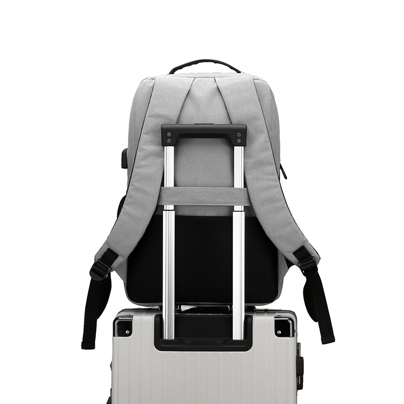 工厂定制电脑包男士商务通勤双肩背包轻便大容量学生书包USB充电